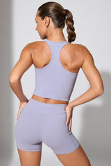 Twist Waist Mini Shorts with Pockets in Periwinkle