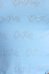Mid Rise Pointelle Mini Shorts in Baby Blue