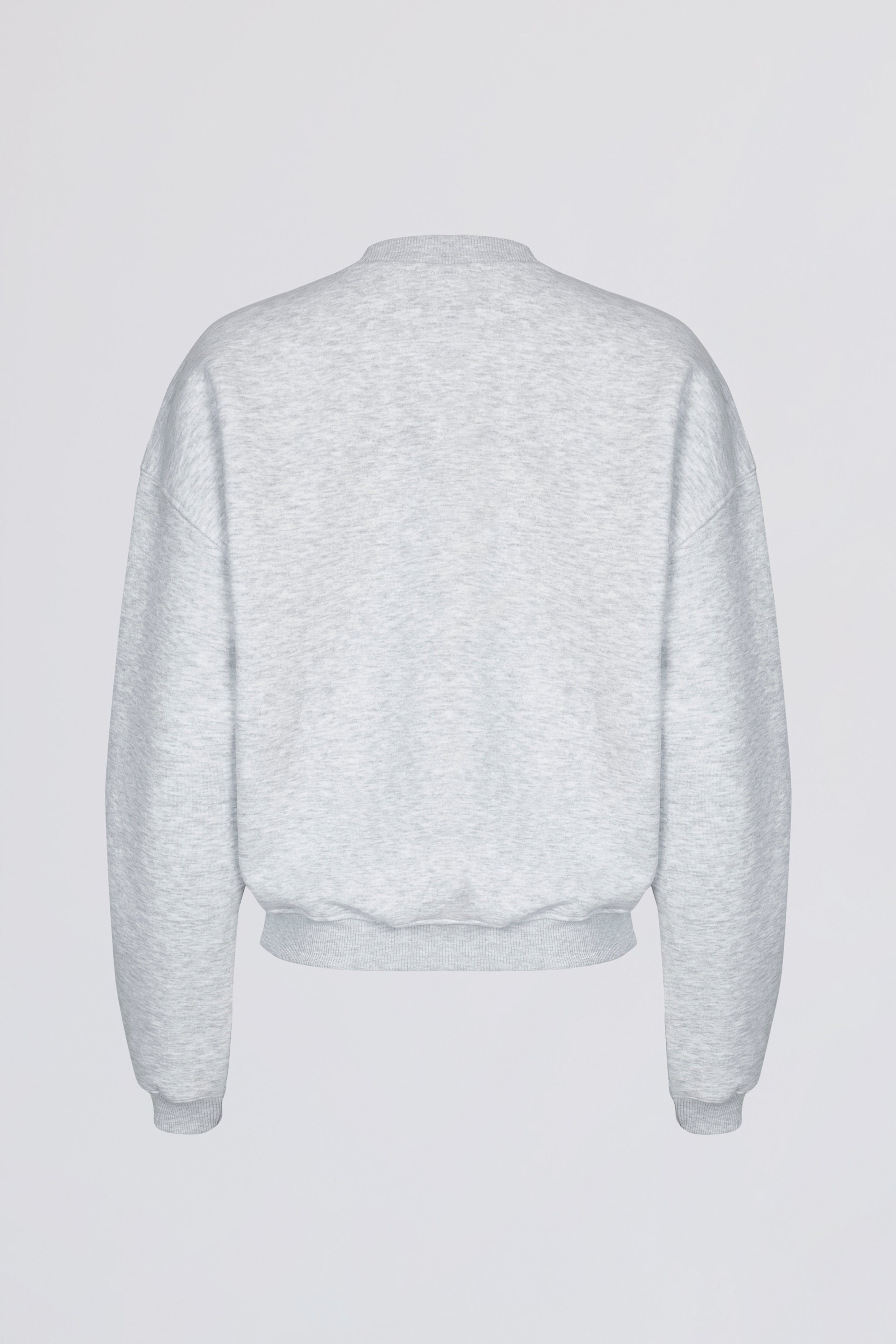 Oversized Crew-Neck Jumper in Grey Marl