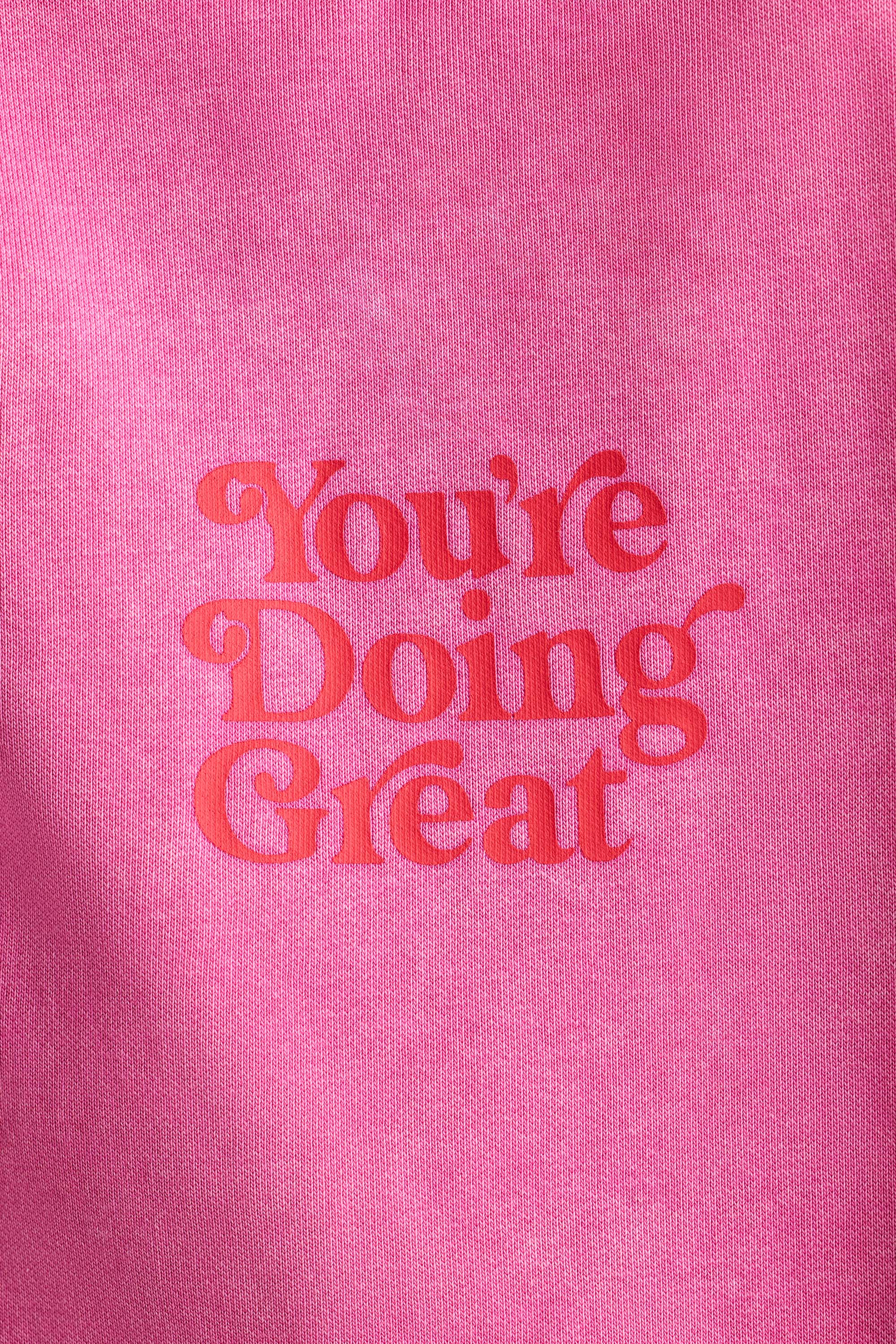 Soft Cotton Jersey Oversized Hoodie in Hot Pink