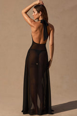 Halterneck Maxi Dress in Black