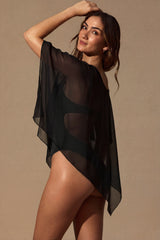 Sheer Poncho in Black