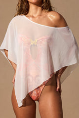 Sheer Poncho in White